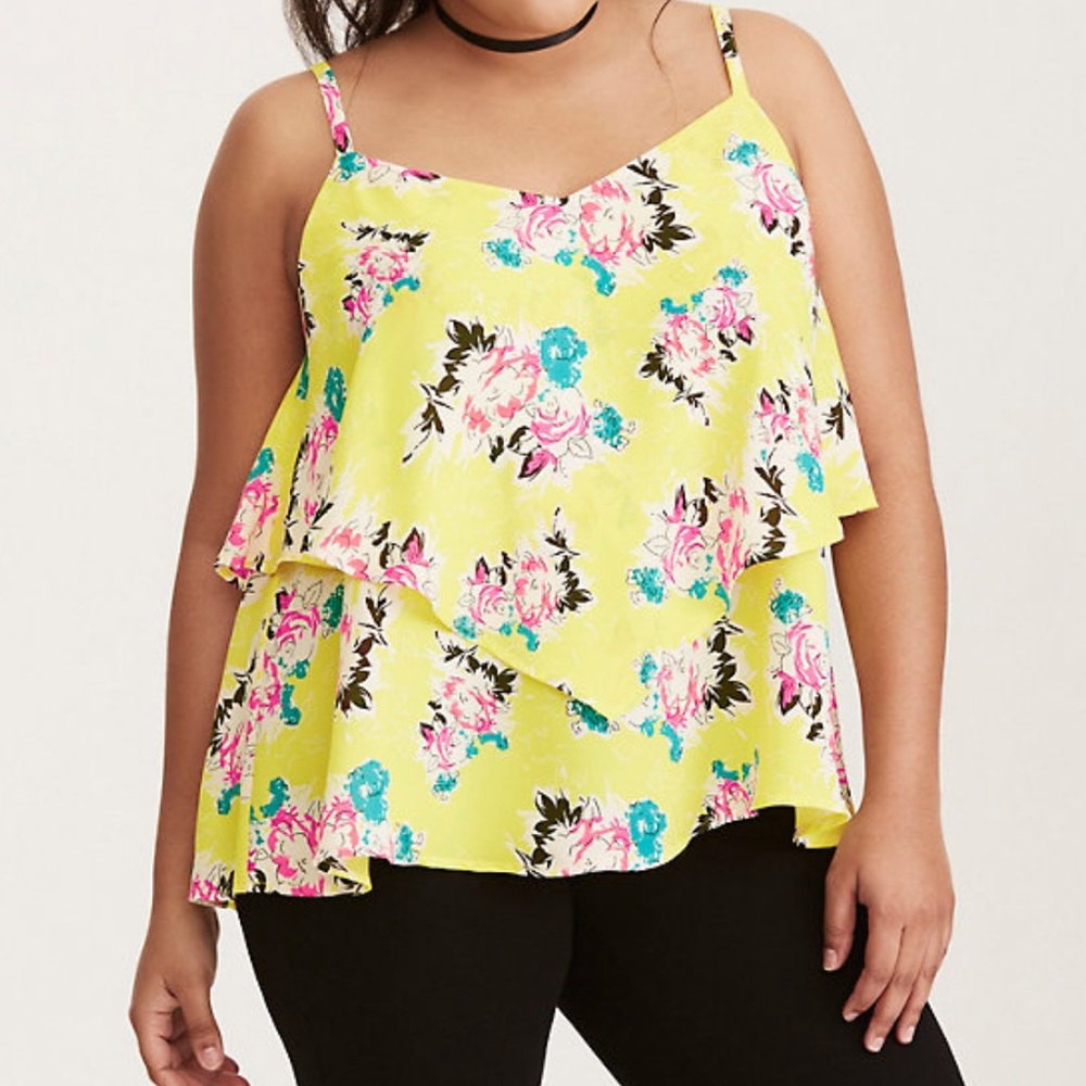 Torrid floral criss cross tank top
